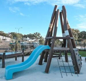 Madora Tee Pee | Explore our feature packed Madora Tee Pee, with multiple climbing challenges, and a vibrant slide combined to create an engaging multi-skill adventure for young explorers. | VRI