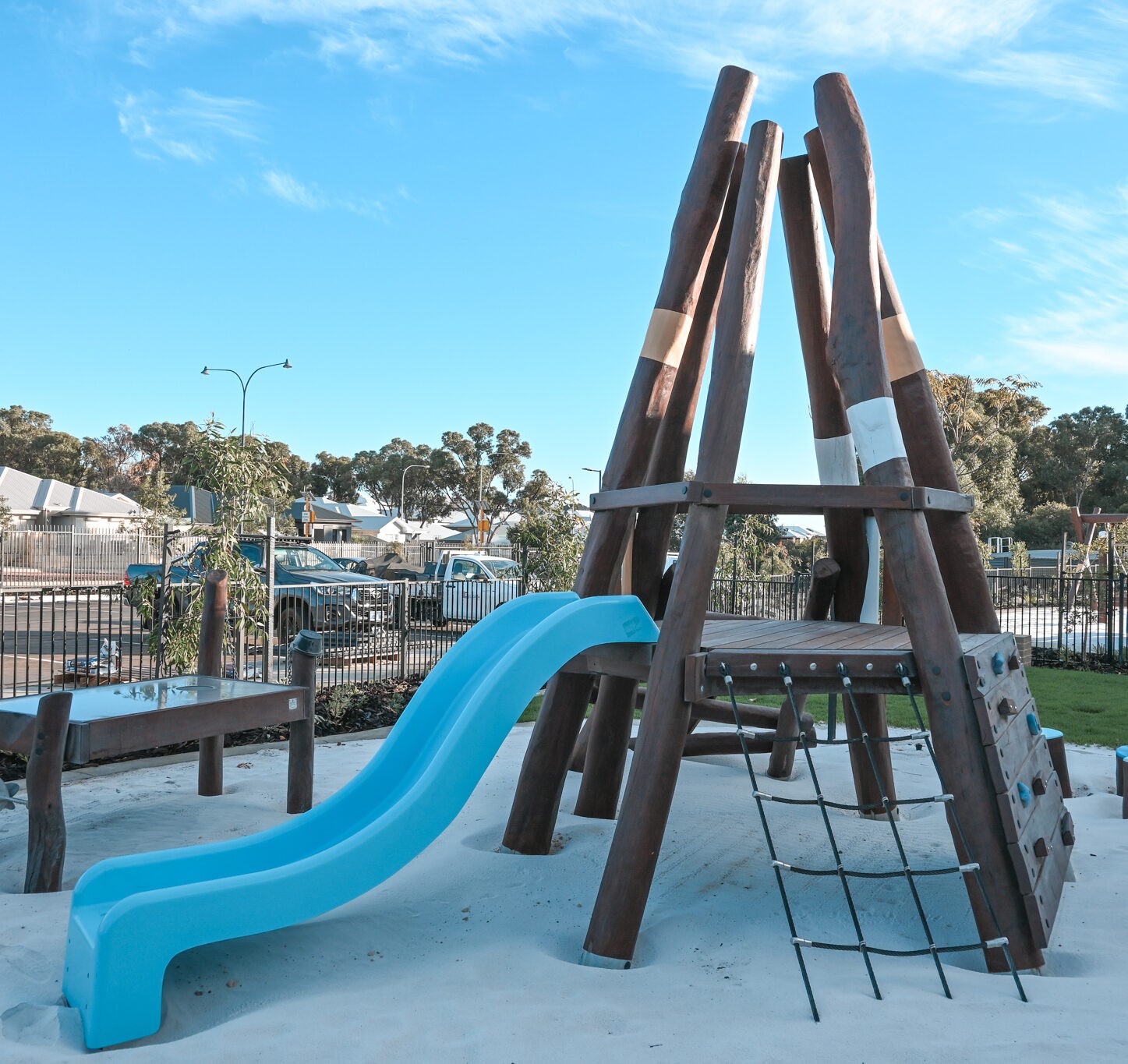 Madora Tee Pee | Explore our feature packed Madora Tee Pee, with multiple climbing challenges, and a vibrant slide combined to create an engaging multi-skill adventure for young explorers. | VRI