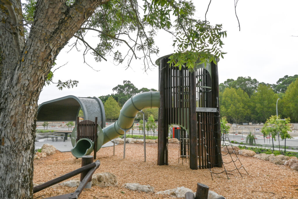 Glen Iris Estate playground — custom timber play equipment by Van Ryt Industries