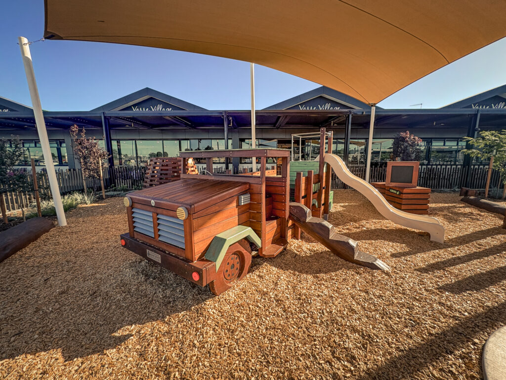 Custom Jarrah playground at Vasse Village by Bunbury Farmer’s Market — designed and installed by Van Ryt Industries