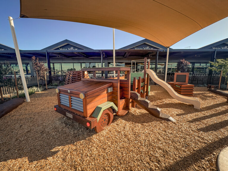 Custom Jarrah playground at Vasse Village by Bunbury Farmer’s Market — designed and installed by Van Ryt Industries