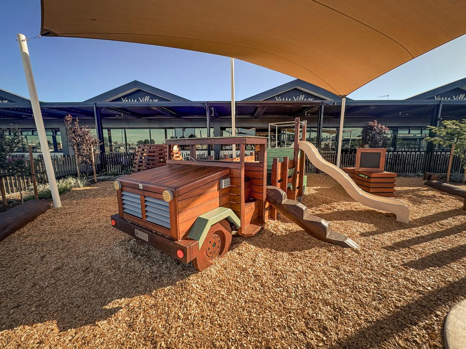 Custom Jarrah playground at Vasse Village by Bunbury Farmer’s Market — designed and installed by Van Ryt Industries