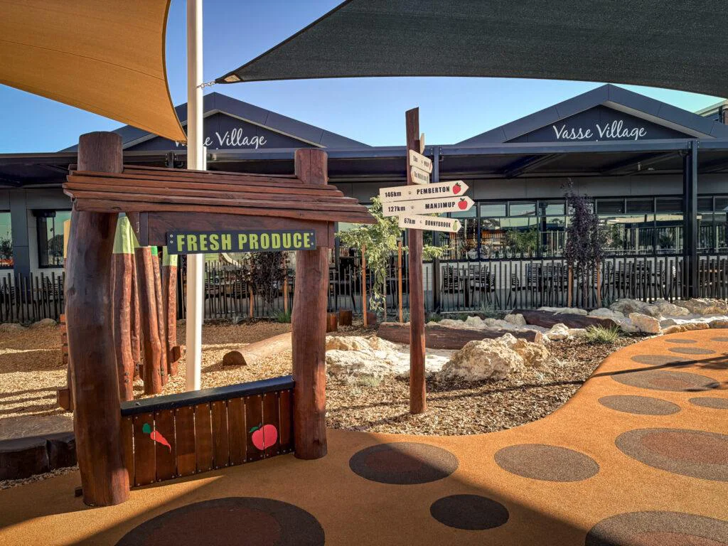 General Store Shop Front play structure at Vasse Village by Bunbury Farmers Market — Van Ryt Industries