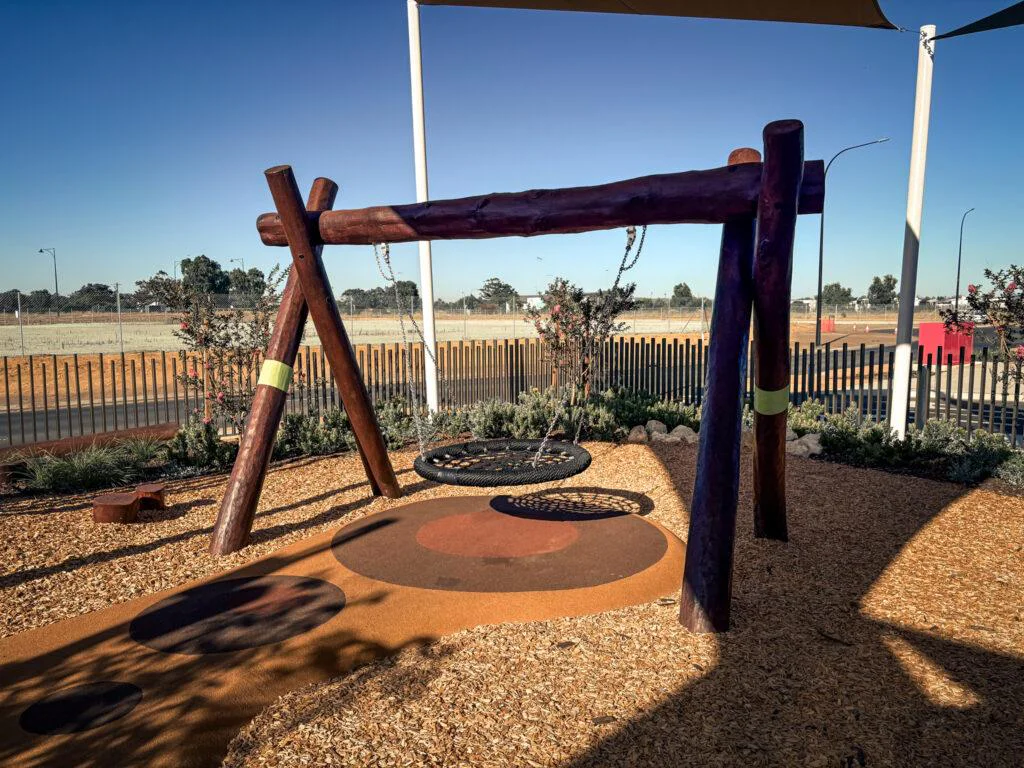 Timber play equipment at Vasse Village by Bunbury Farmers Market, Southwest WA — Van Ryt Industries