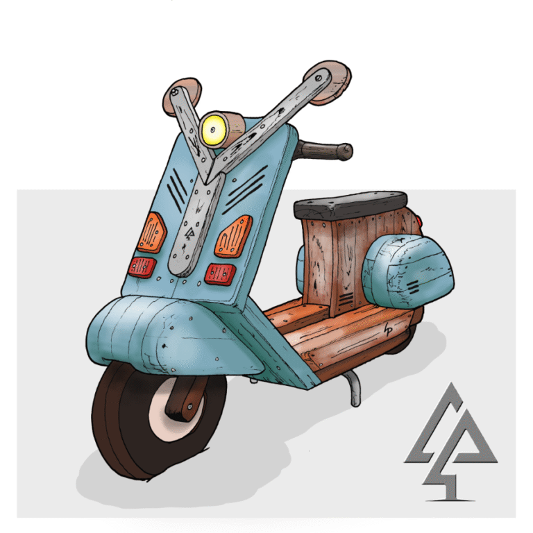 Moped | Spark imaginative journeys with this cute, retro-style Moped, a durable and eye-catching static play feature perfect for parks, ELCs, and commercial venues. | VRI