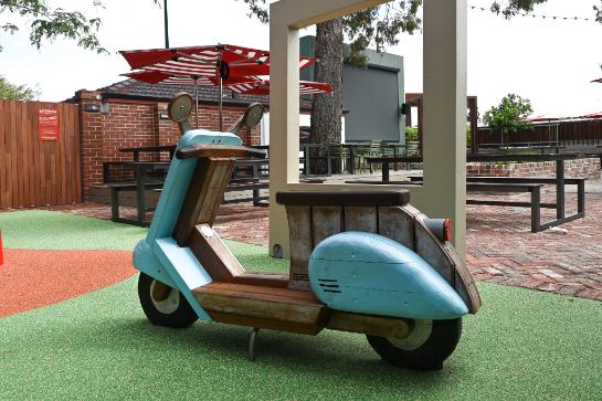 Moped | Spark imaginative journeys with this cute, retro-style Moped, a durable and eye-catching static play feature perfect for parks, ELCs, and commercial venues. | VRI