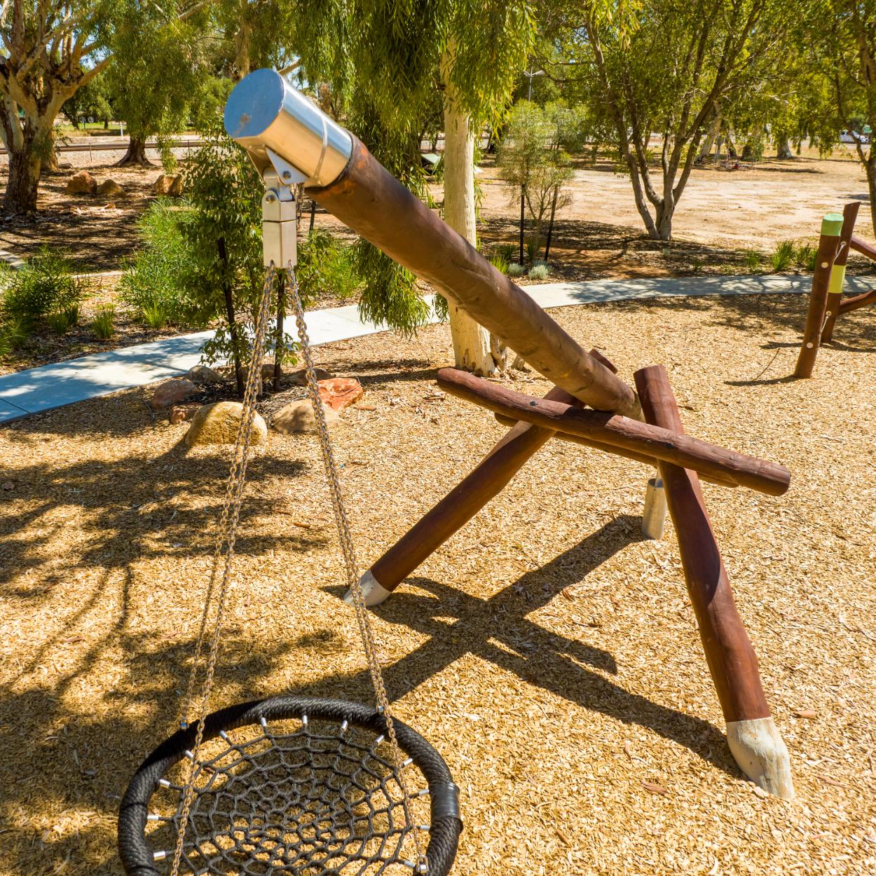 Cantilevered Pendulum Swing | Experience 360-degree motion with this modern Cantilevered Pendulum Swing, offering a smooth, gliding ride perfect for parks seeking contemporary play elements. | VRI