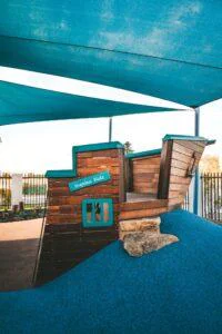 The large custom ship playground at the Inspira Kids custom early learning playspace WA, built by Van Ryt Industries.