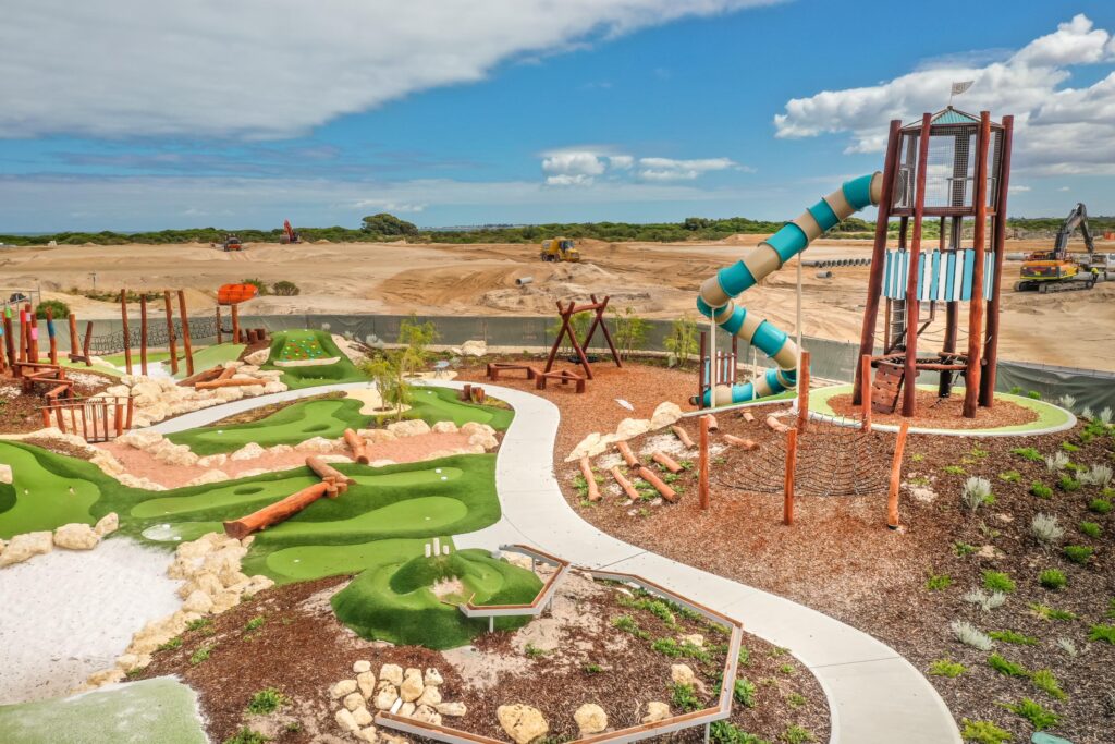 Kennedy Bay lighthouse tower playground — custom 7.7m play structure by Van Ryt Industries