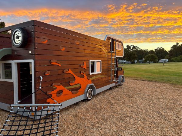 VRI Hospitality Playground — BIG4 Dunsborough Motorhome Custom motorhome playground at BIG4 Dunsborough holiday park — Van Ryt Industries
